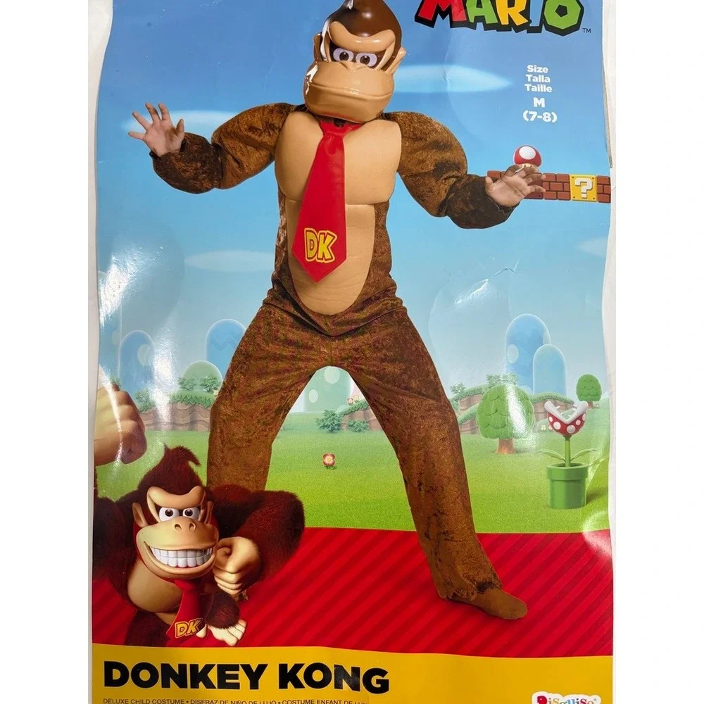 Disguise Super Mario Donkey Kong Halloween Cosplay Costume MEDIUM(7-8) Boy Kids - Picture 1 of 10